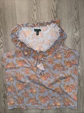 Lauren Ralph Lauren Lavender Floral Ruffle Camisole